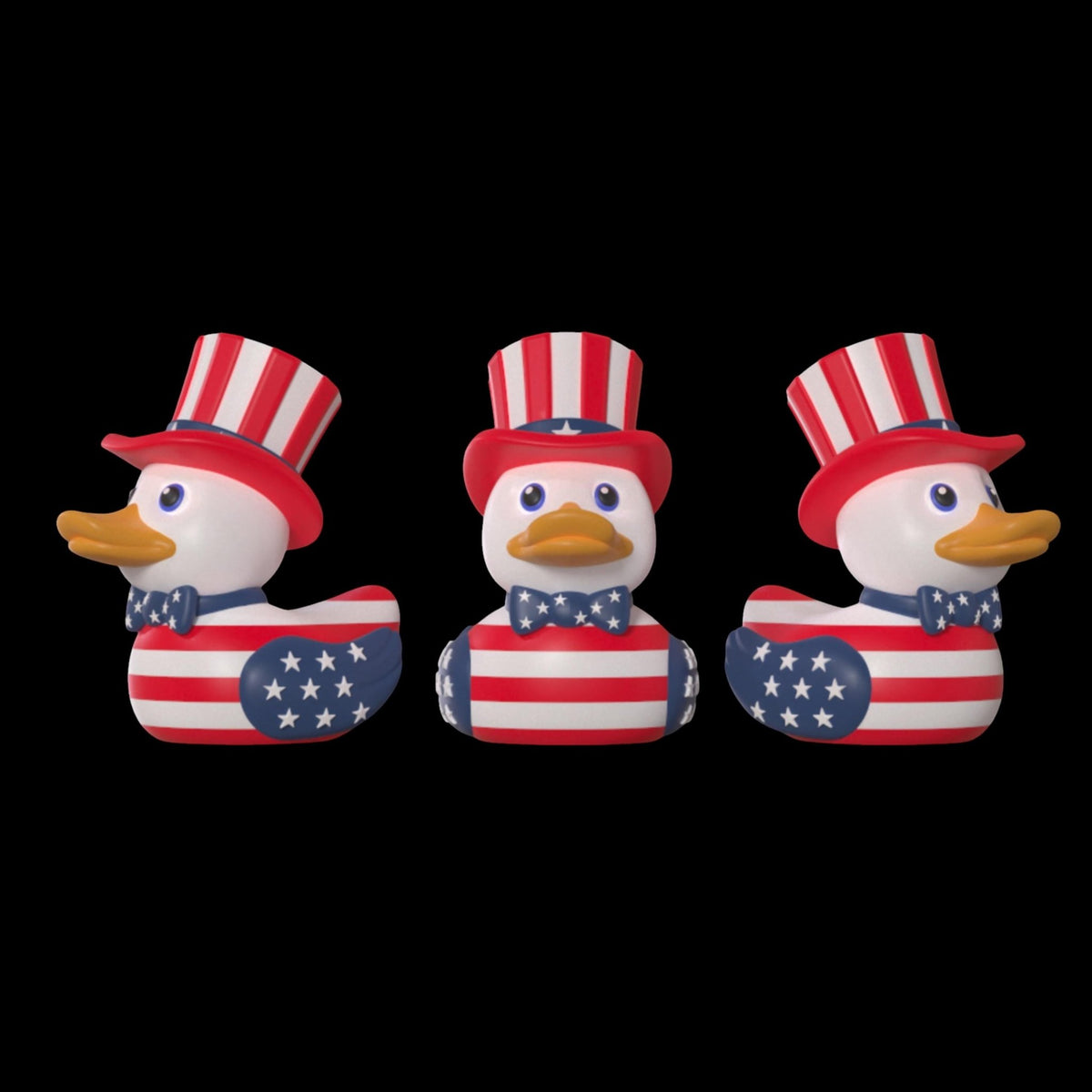 4Th of July Duck, Patriotic Rubber with Stars and Stripes Design - JM Designs