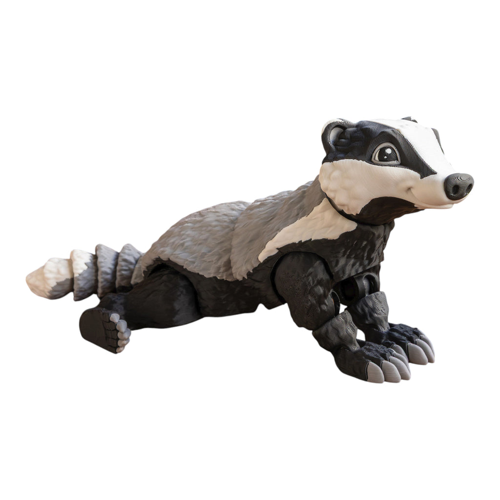 Articulated Badger Toy – Poseable 3d Printed Fidget Desk Decoration