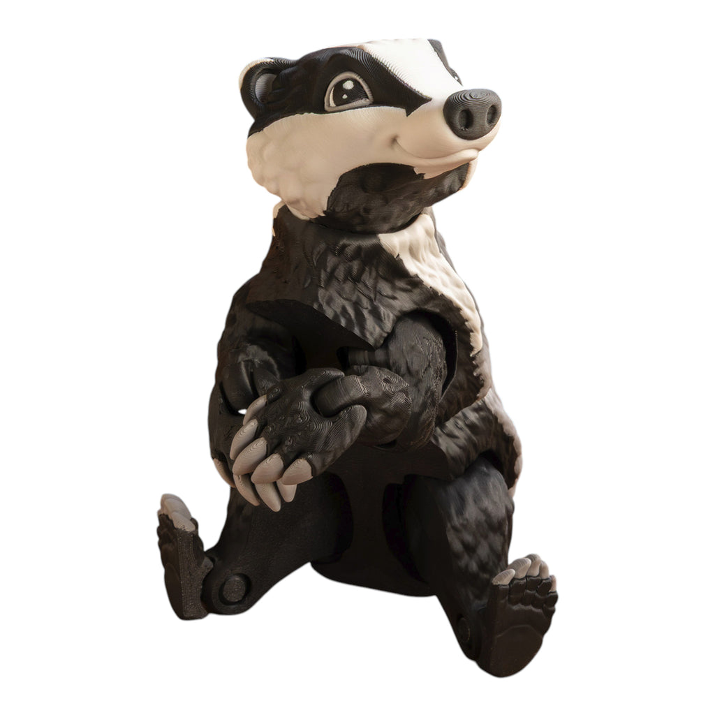 Articulated Badger Toy – Poseable 3d Printed Fidget Desk Decoration