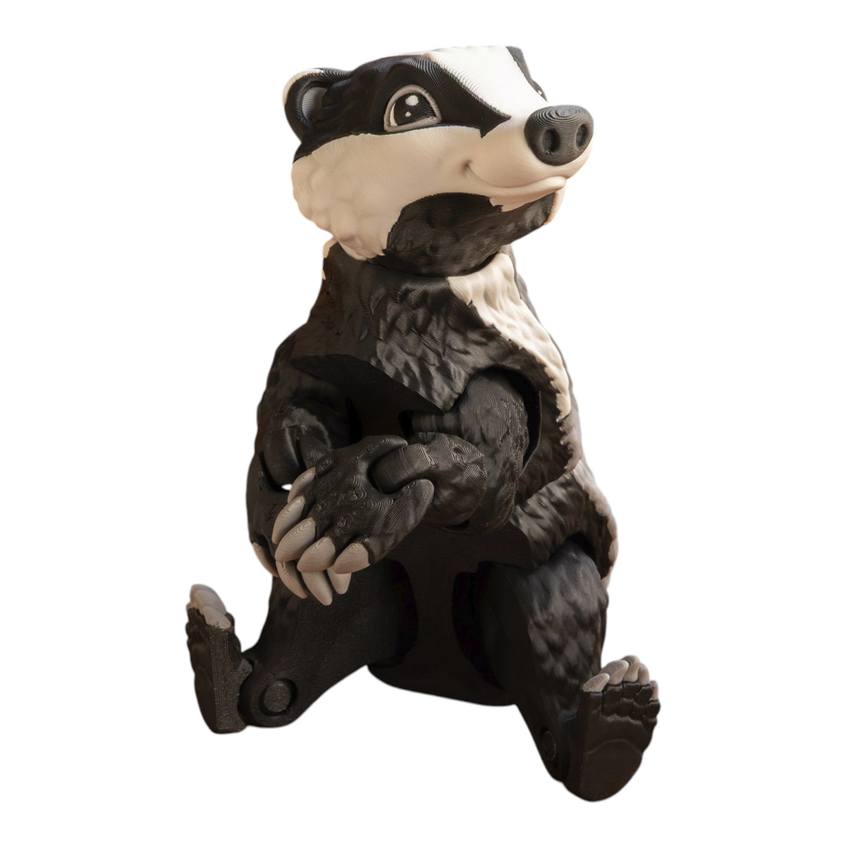 Articulated Badger Toy – Poseable 3d Printed Fidget Desk Decoration