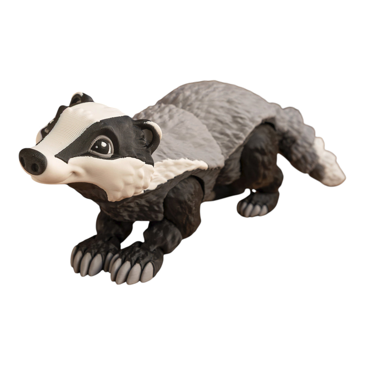 Articulated Badger Toy – Poseable 3d Printed Fidget Desk Decoration