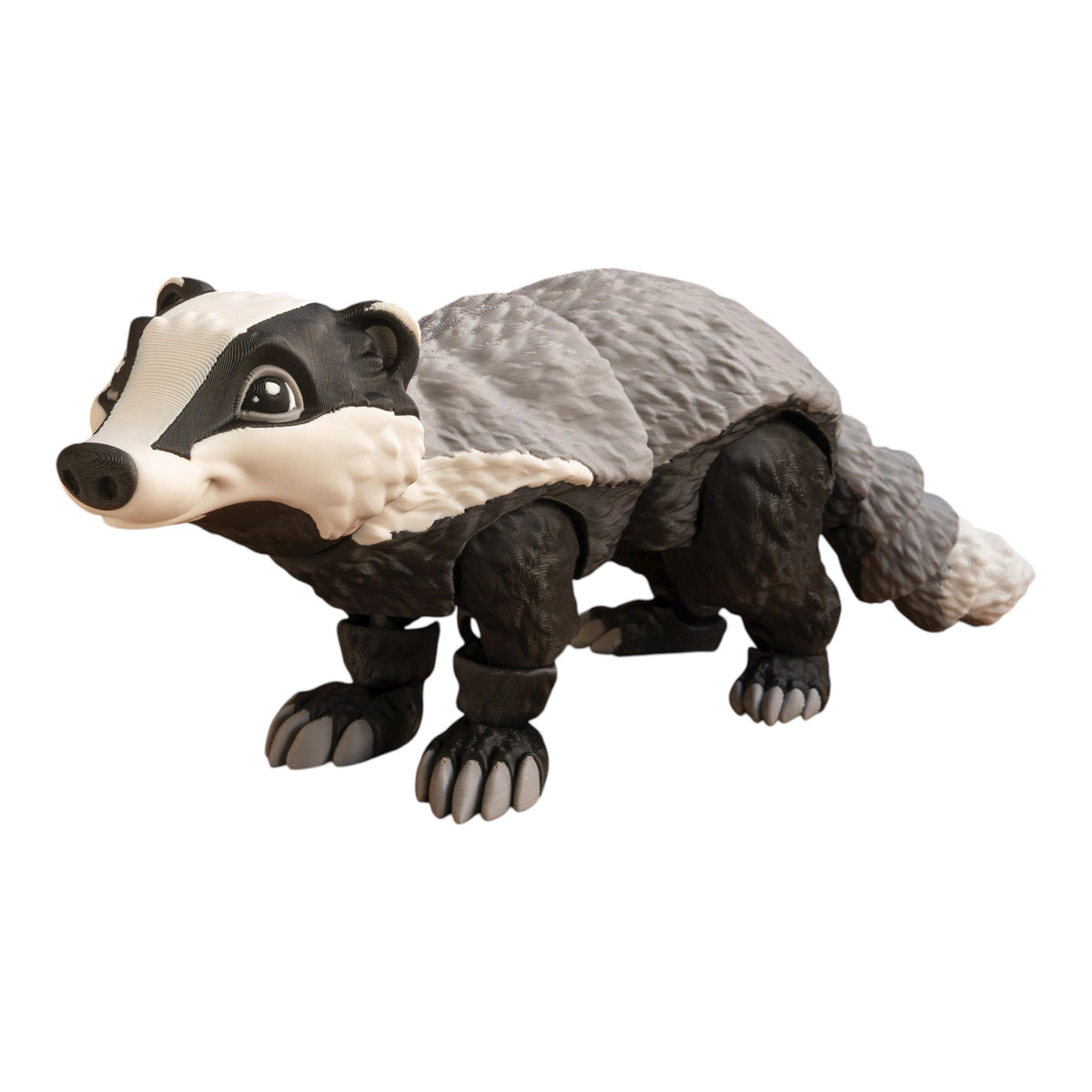Articulated Badger Toy – Poseable 3d Printed Fidget Desk Decoration