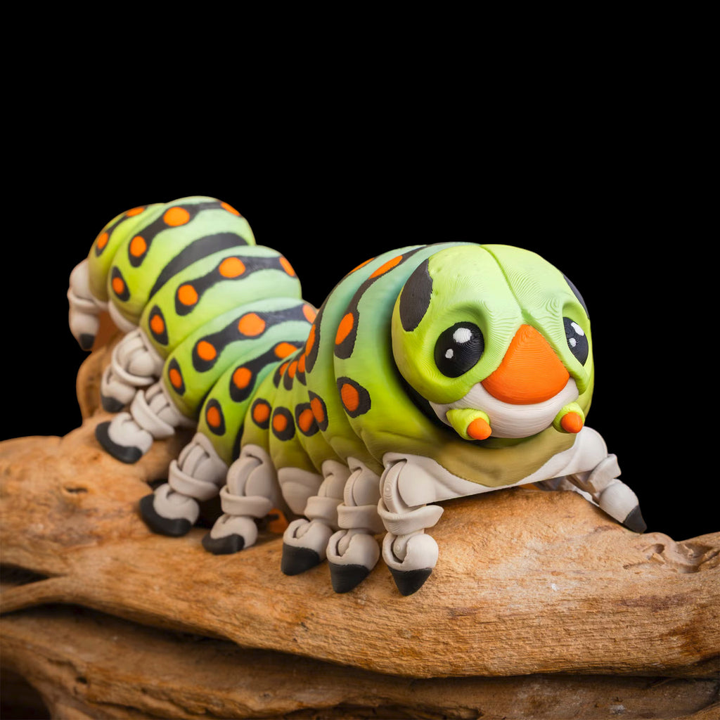 Articulated Caterpillar Toy – 3d Printed Poseable Fidget Desk Pet