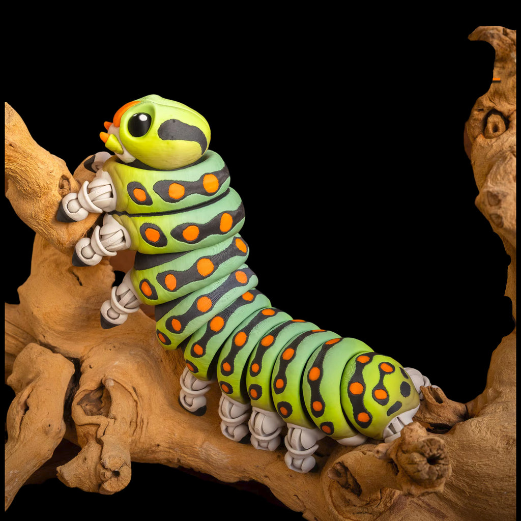 Articulated Caterpillar Toy – 3d Printed Poseable Fidget Desk Pet