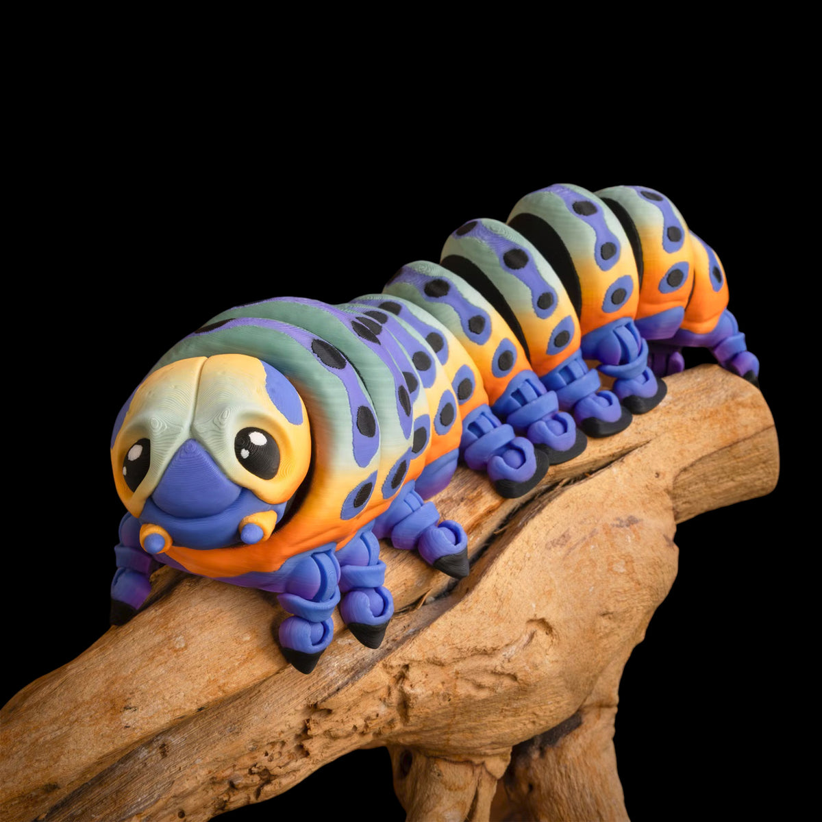 Articulated Caterpillar Toy – 3d Printed Poseable Fidget Desk Pet
