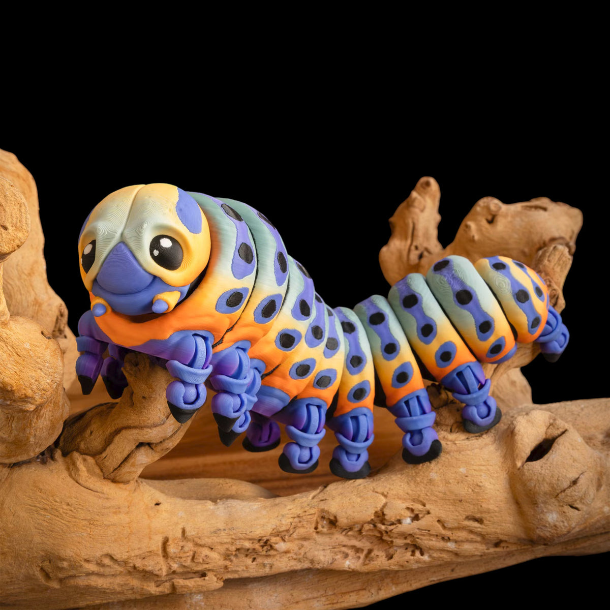 Articulated Caterpillar Toy – 3d Printed Poseable Fidget Desk Pet