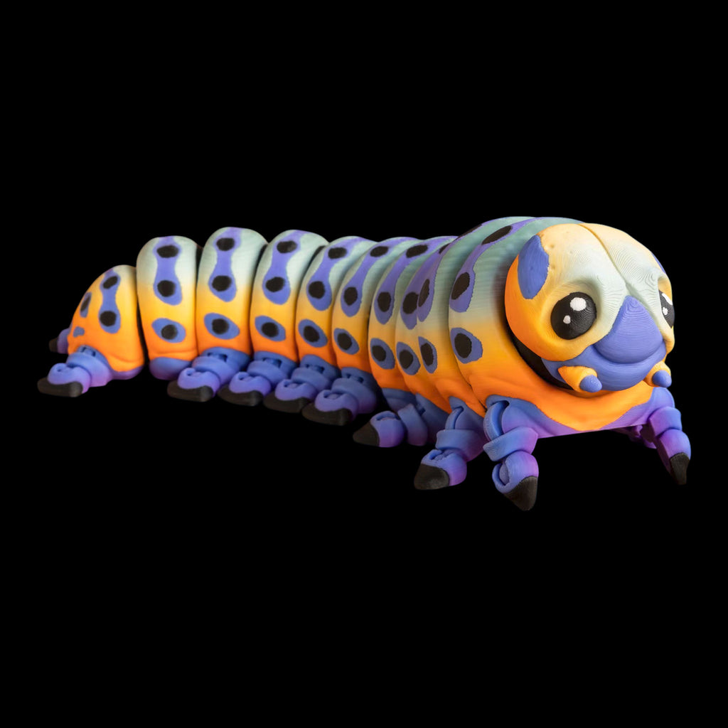 Articulated Caterpillar Toy – 3d Printed Poseable Fidget Desk Pet