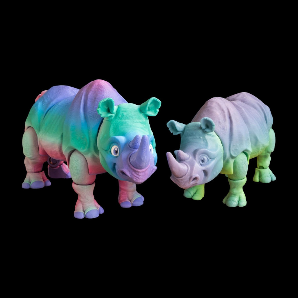 Articulated Rhinoceros Toy Animal Figure Joint Design Desk Decoration Display Piece Collectible Item Grey Model Safari