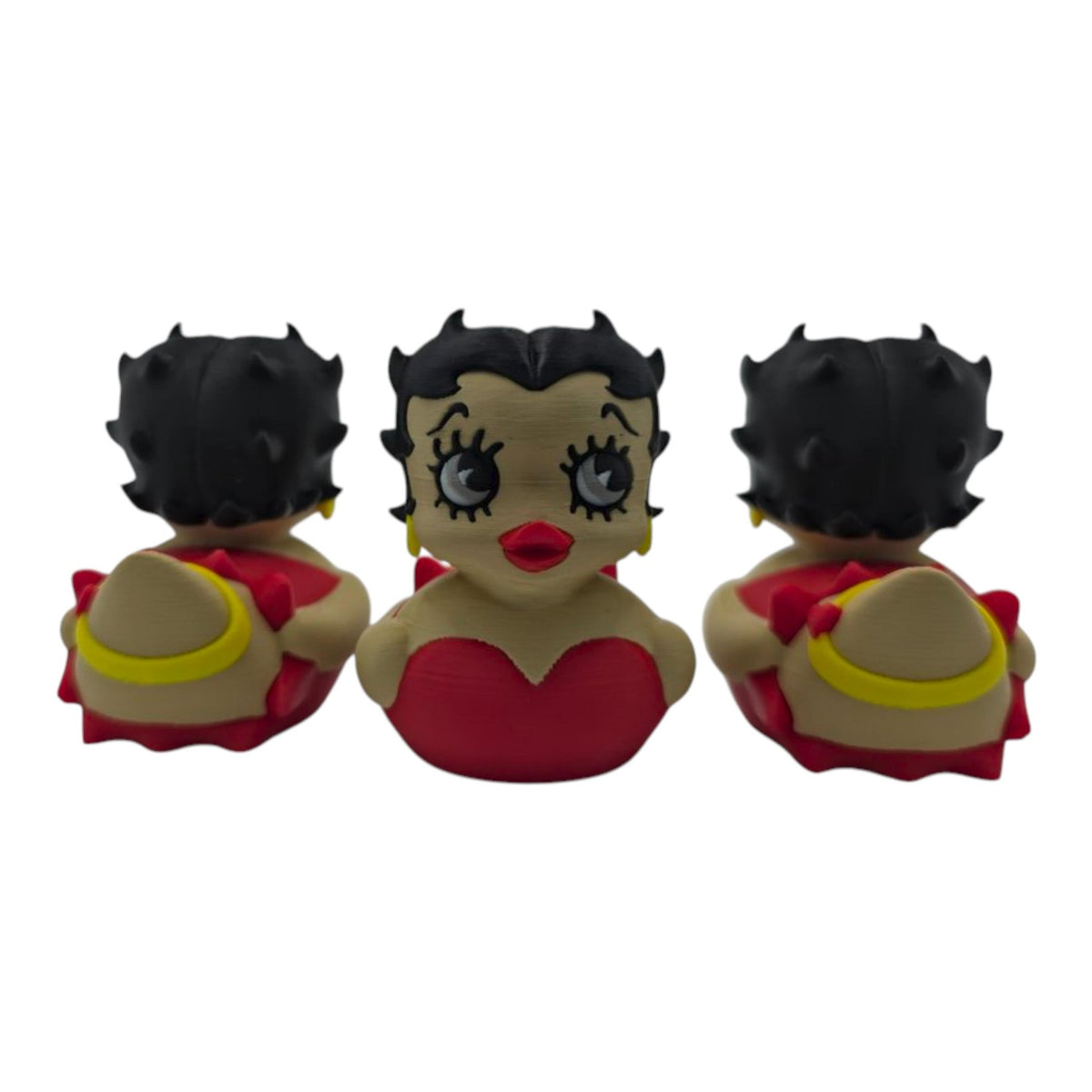 Betty Boop Inspired Duck Figure Physical Pla Printed Collectible Retro Cartoon Style Desk Decor Cute Animation Fans