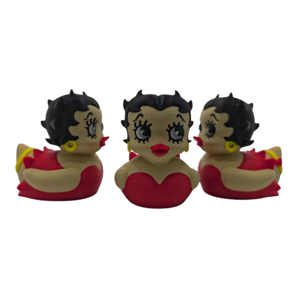 Betty Boop Inspired Duck Figure Physical Pla Printed Collectible Retro Cartoon Style Desk Decor Cute Animation Fans