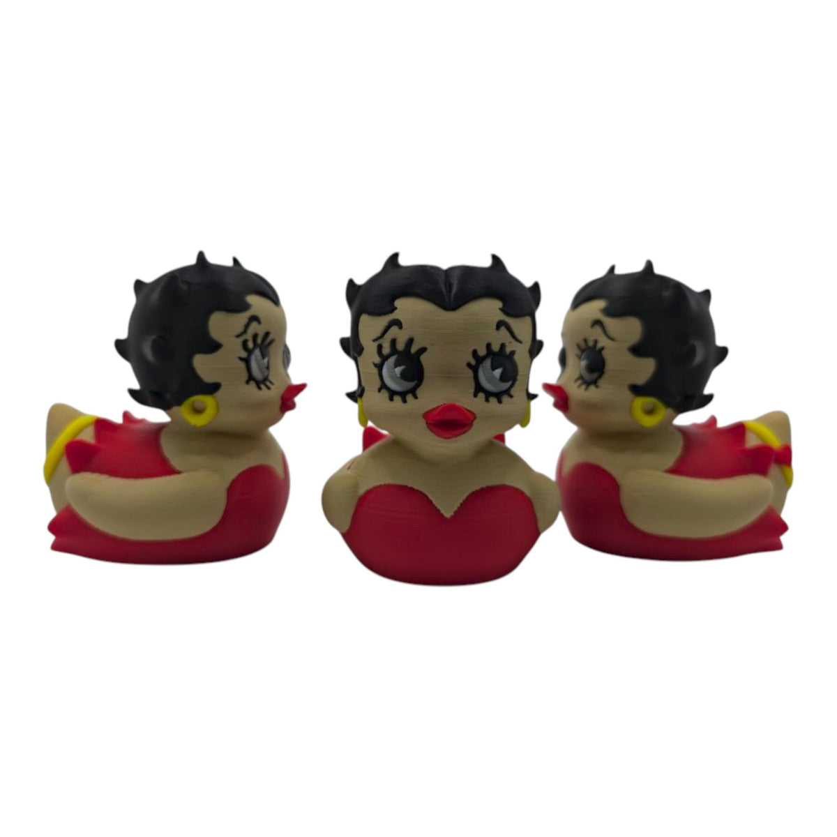 Betty Boop Inspired Duck Figure Physical Pla Printed Collectible Retro Cartoon Style Desk Decor Cute Animation Fans