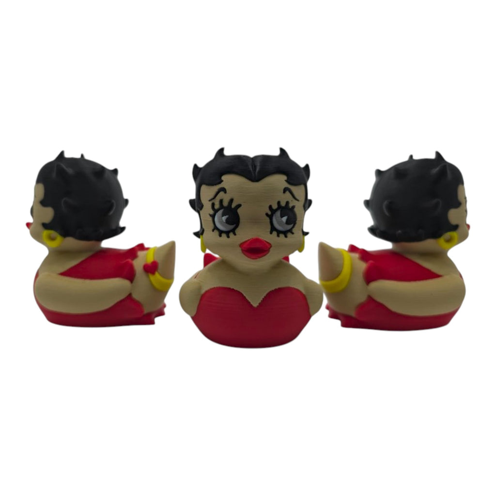 Betty Boop Inspired Duck Figure Physical Pla Printed Collectible Retro Cartoon Style Desk Decor Cute Animation Fans