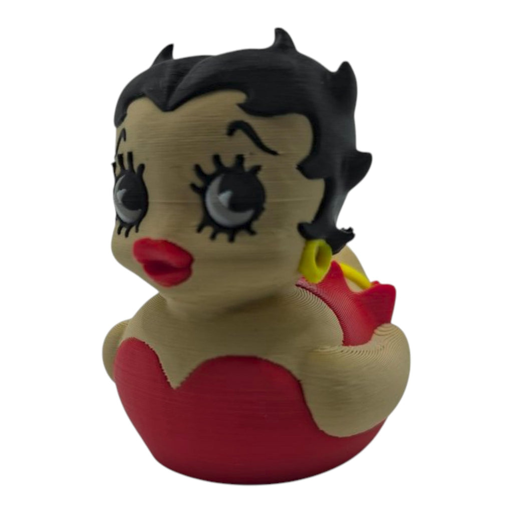 Betty Boop Inspired Duck Figure Physical Pla Printed Collectible Retro Cartoon Style Desk Decor Cute Animation Fans
