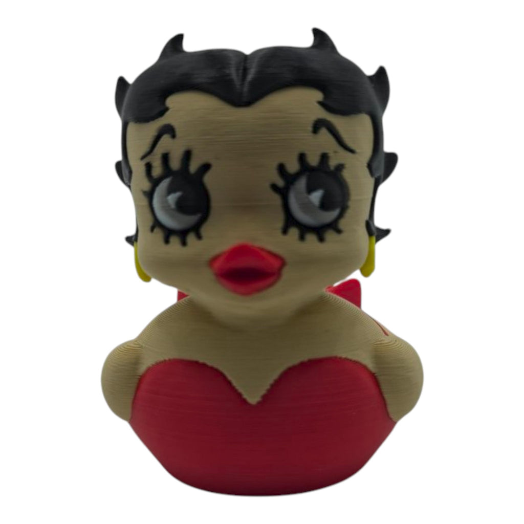 Betty Boop Inspired Duck Figure Physical Pla Printed Collectible Retro Cartoon Style Desk Decor Cute Animation Fans