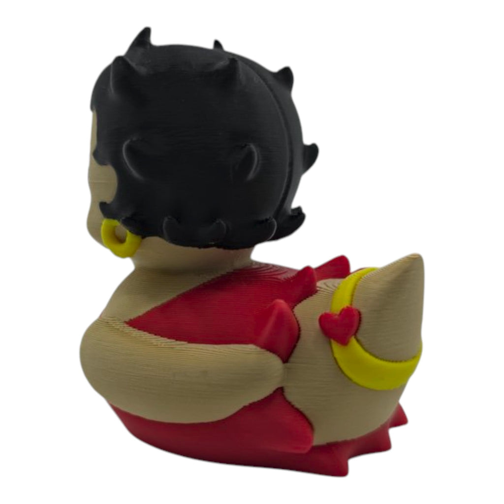 Betty Boop Inspired Duck Figure Physical Pla Printed Collectible Retro Cartoon Style Desk Decor Cute Animation Fans