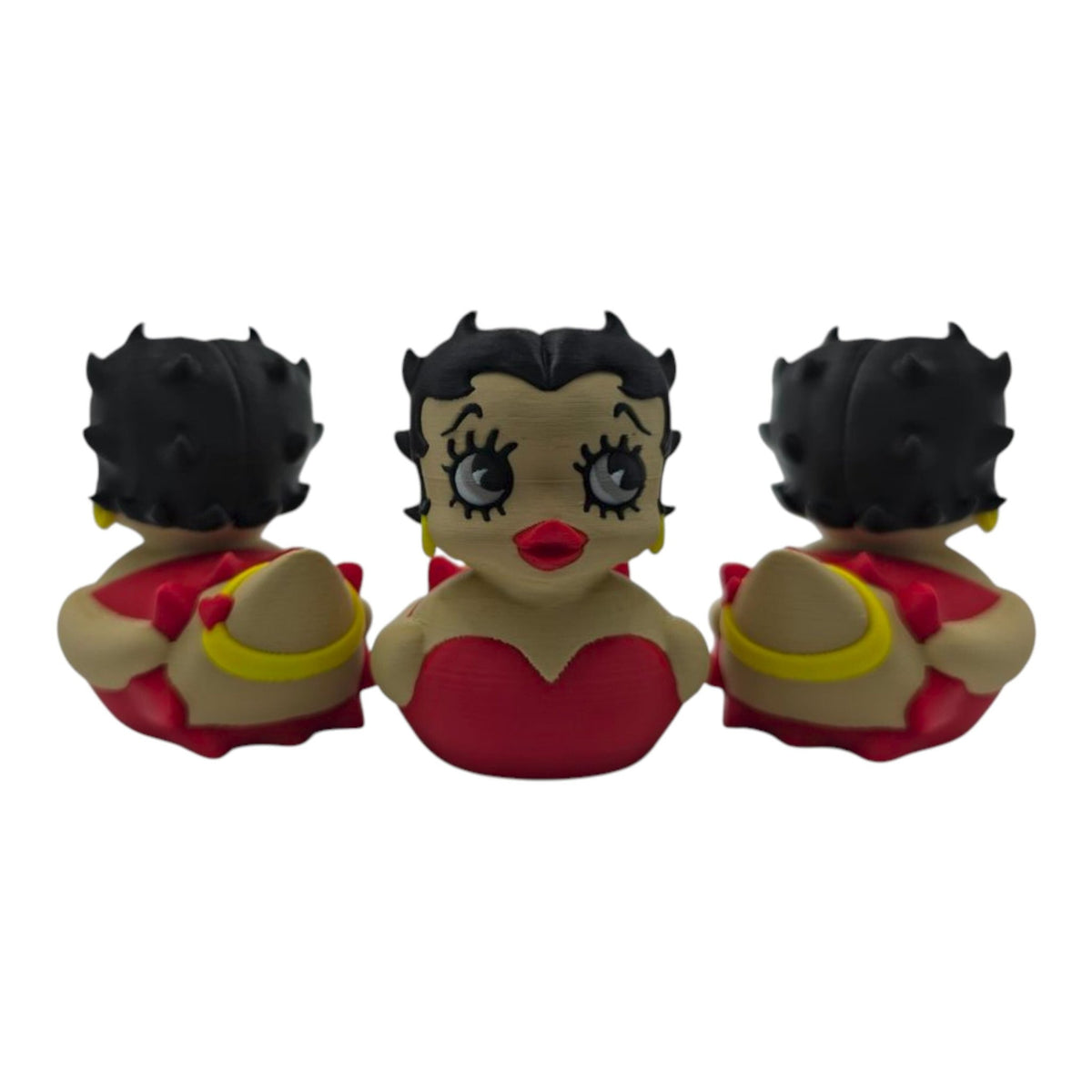 Betty Boop Inspired Duck Figure Physical Pla Printed Collectible Retro Cartoon Style Desk Decor Cute Animation Fans