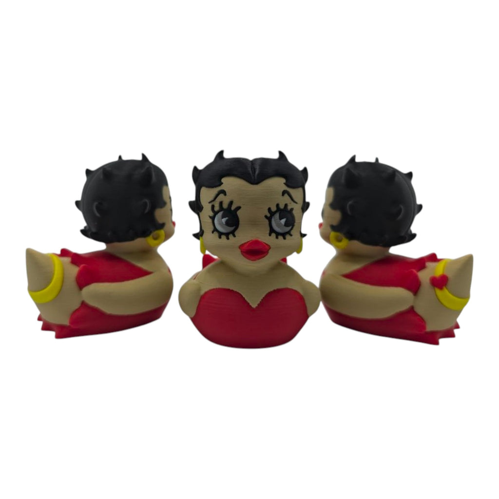 Betty Boop Inspired Duck Figure Physical Pla Printed Collectible Retro Cartoon Style Desk Decor Cute Animation Fans