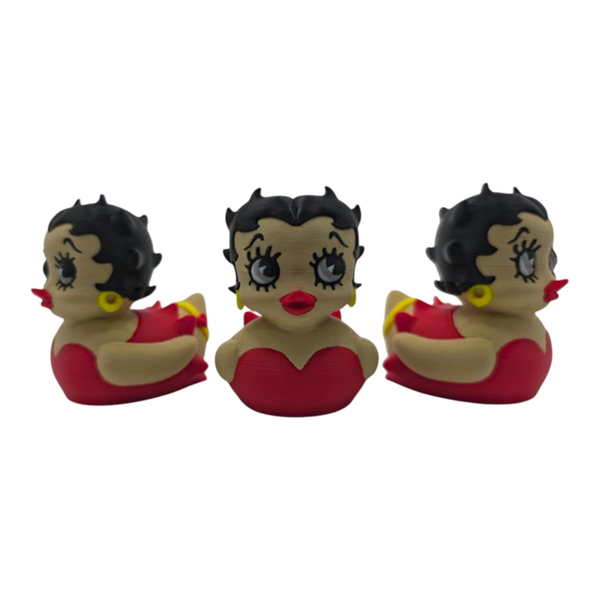 Betty Boop Inspired Duck Figure Physical Pla Printed Collectible Retro Cartoon Style Desk Decor Cute Animation Fans -