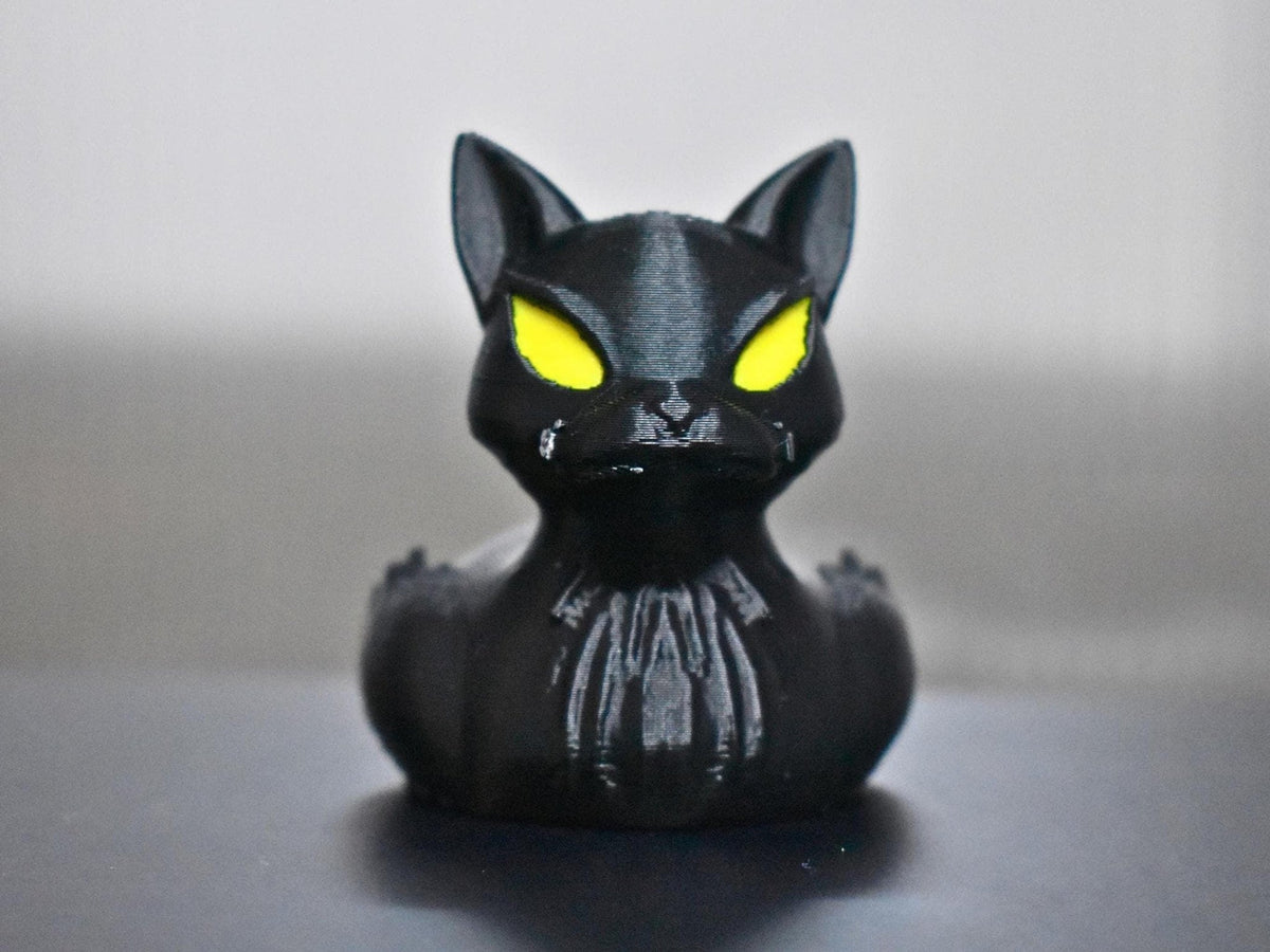 Black Cat Duck Figurine, Spooky 3D Printed Carnival Cruise - JM Designs