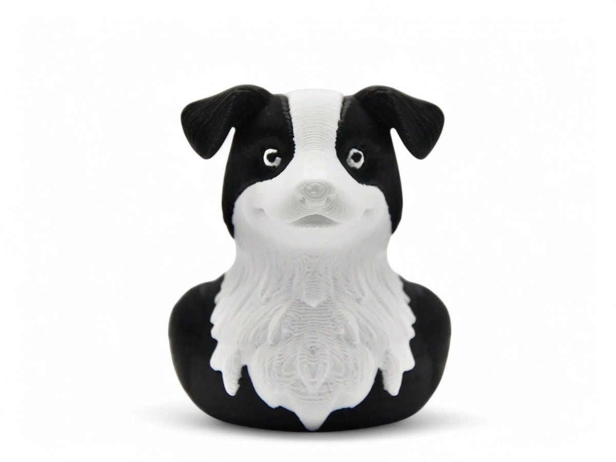 Border Collie Duck 3D Printed Figure, Custom Made Pet Toy for Desk Decor - JM Designs