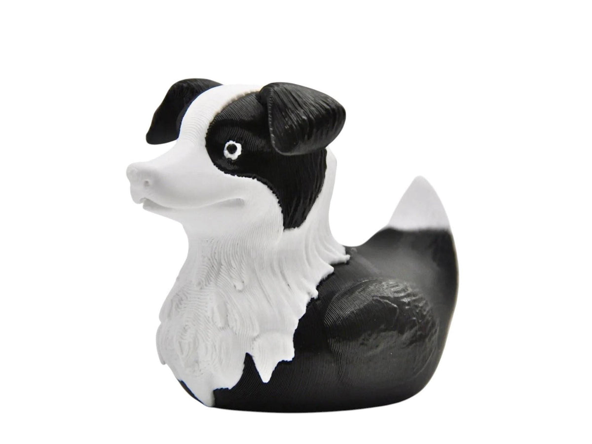 Border Collie Duck 3D Printed Figure, Custom Made Pet Toy for Desk Decor - JM Designs