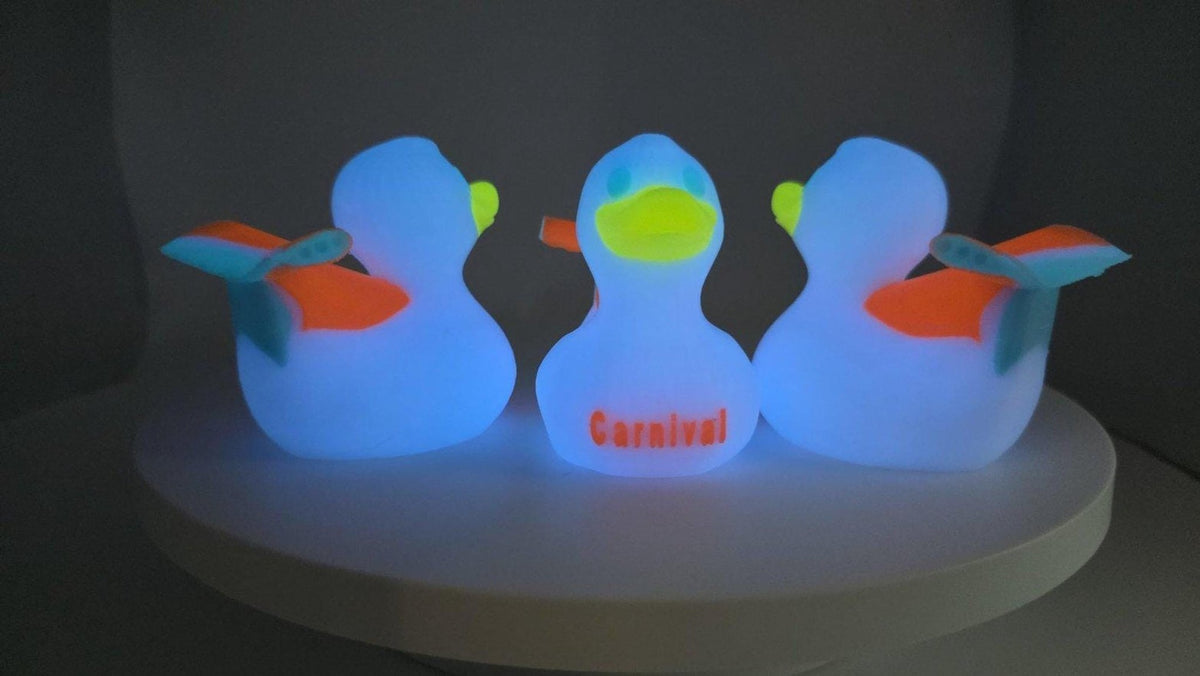 Carnival Cruise Inspired Duck Toy, Glow In The Dark 3D Printed - JM Designs