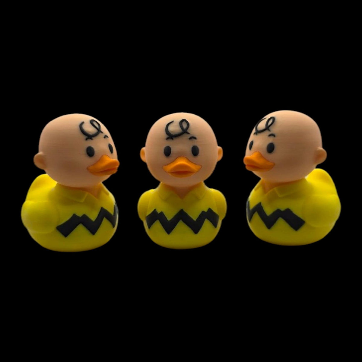 Charlie Brown Duck Inspired Cartoon Character Collectible Figure Desk Decor Yellow & Black - JM Designs