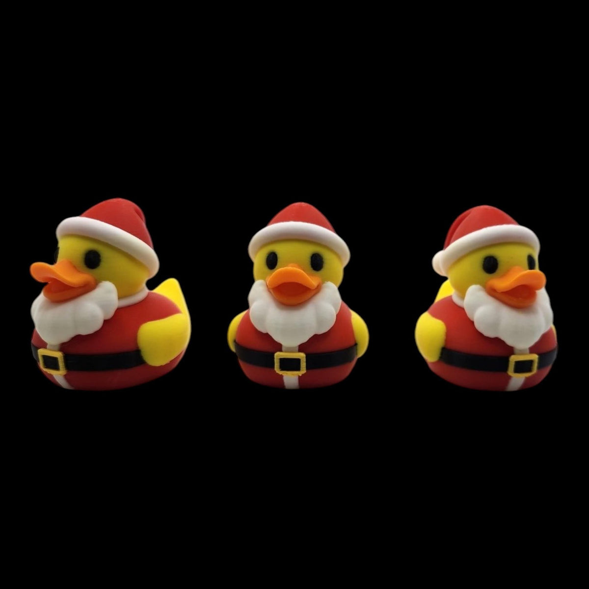 Christmas Rubber Duck Santa Figurine Set, Holiday Decoration for Bathroom or Tree - JM Designs