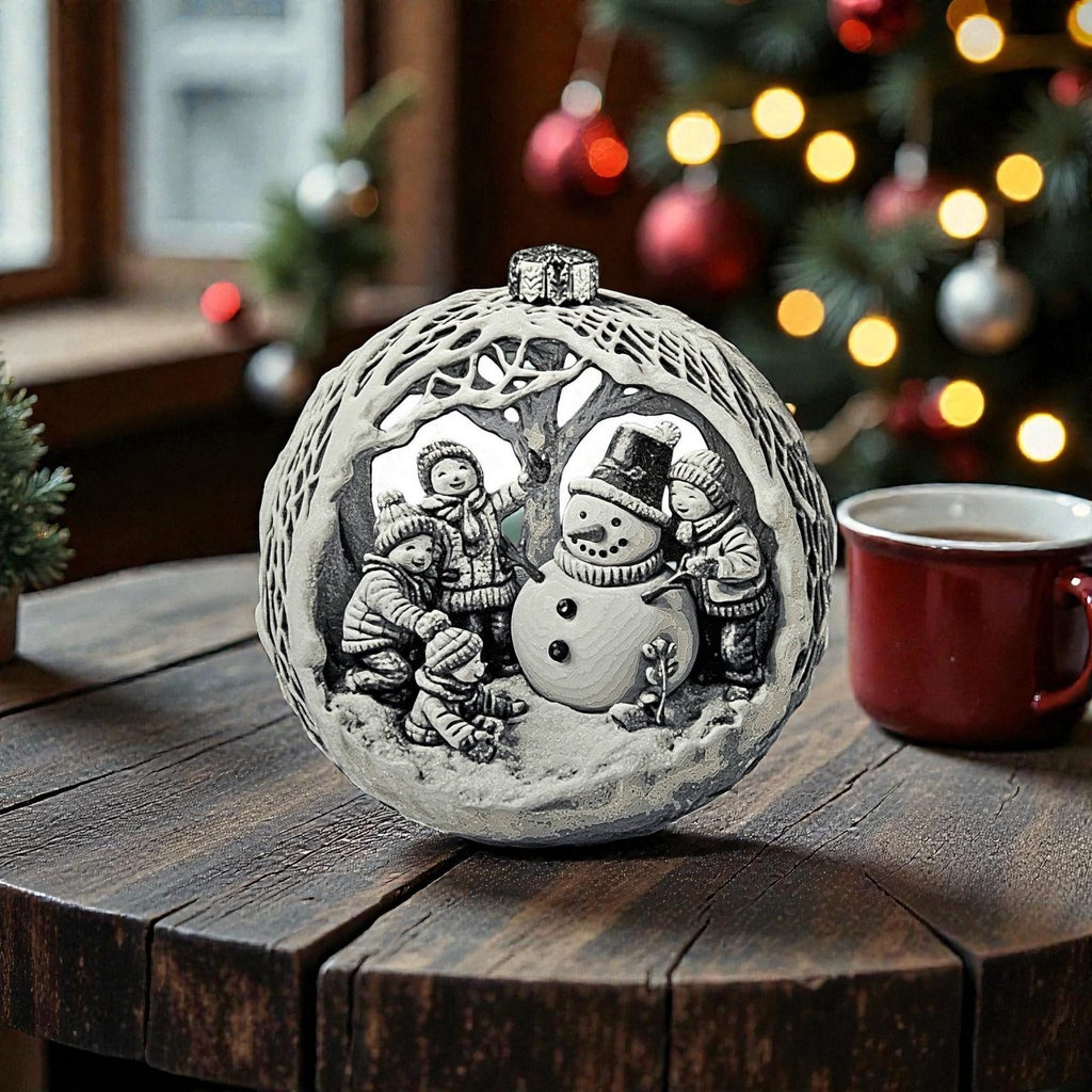 Christmas Snowman Ornament Holiday - JM Designs