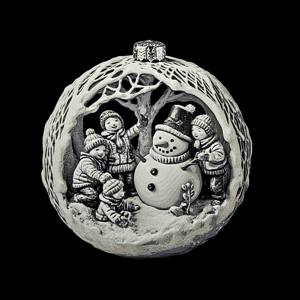 Christmas Snowman Ornament Holiday - JM Designs