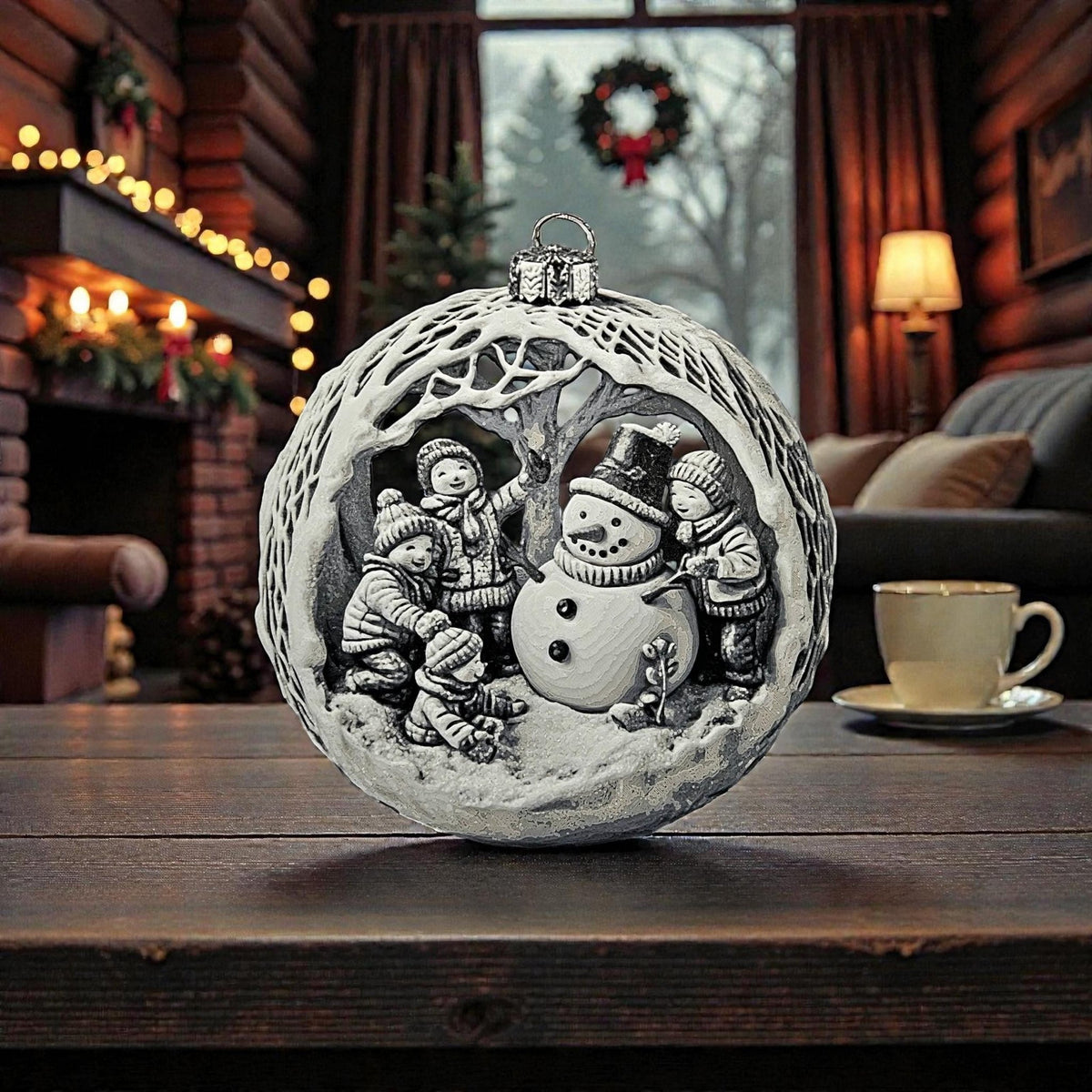 Christmas Snowman Ornament Holiday - JM Designs