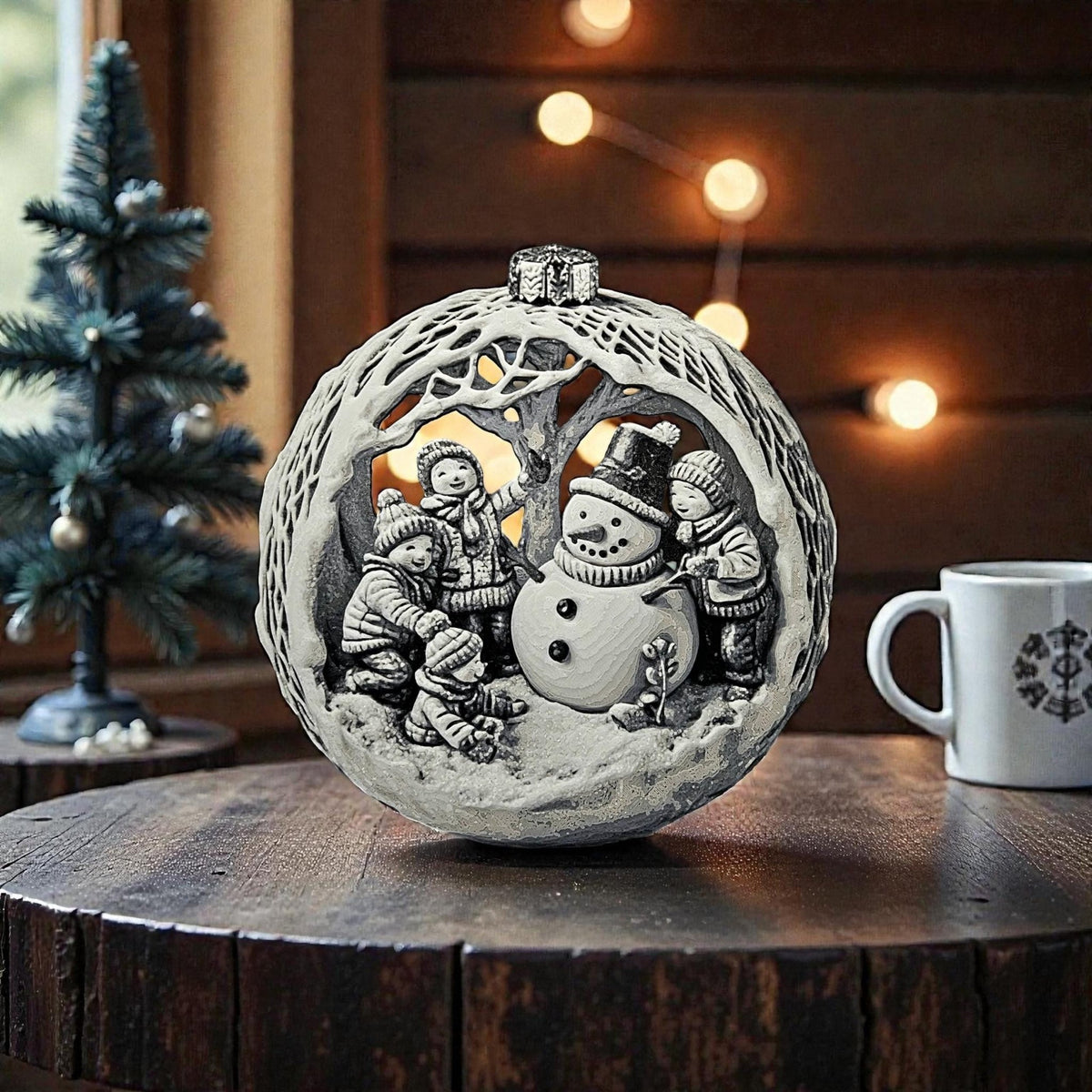 Christmas Snowman Ornament Holiday - JM Designs