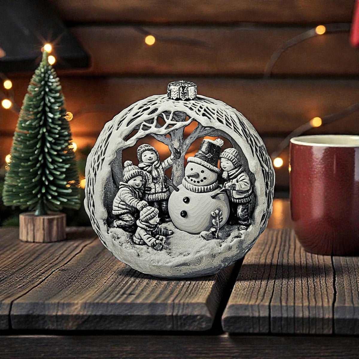 Christmas Snowman Ornament Holiday - JM Designs