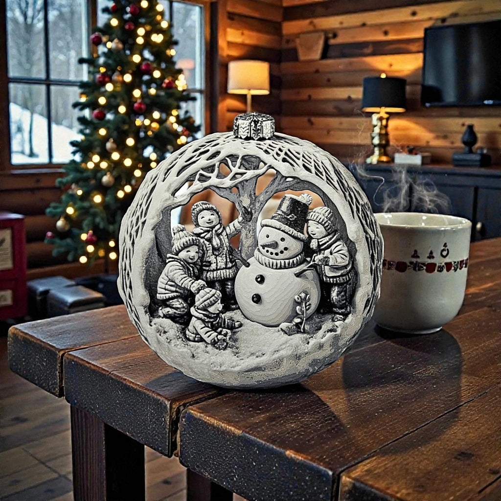 Christmas Snowman Ornament Holiday - JM Designs