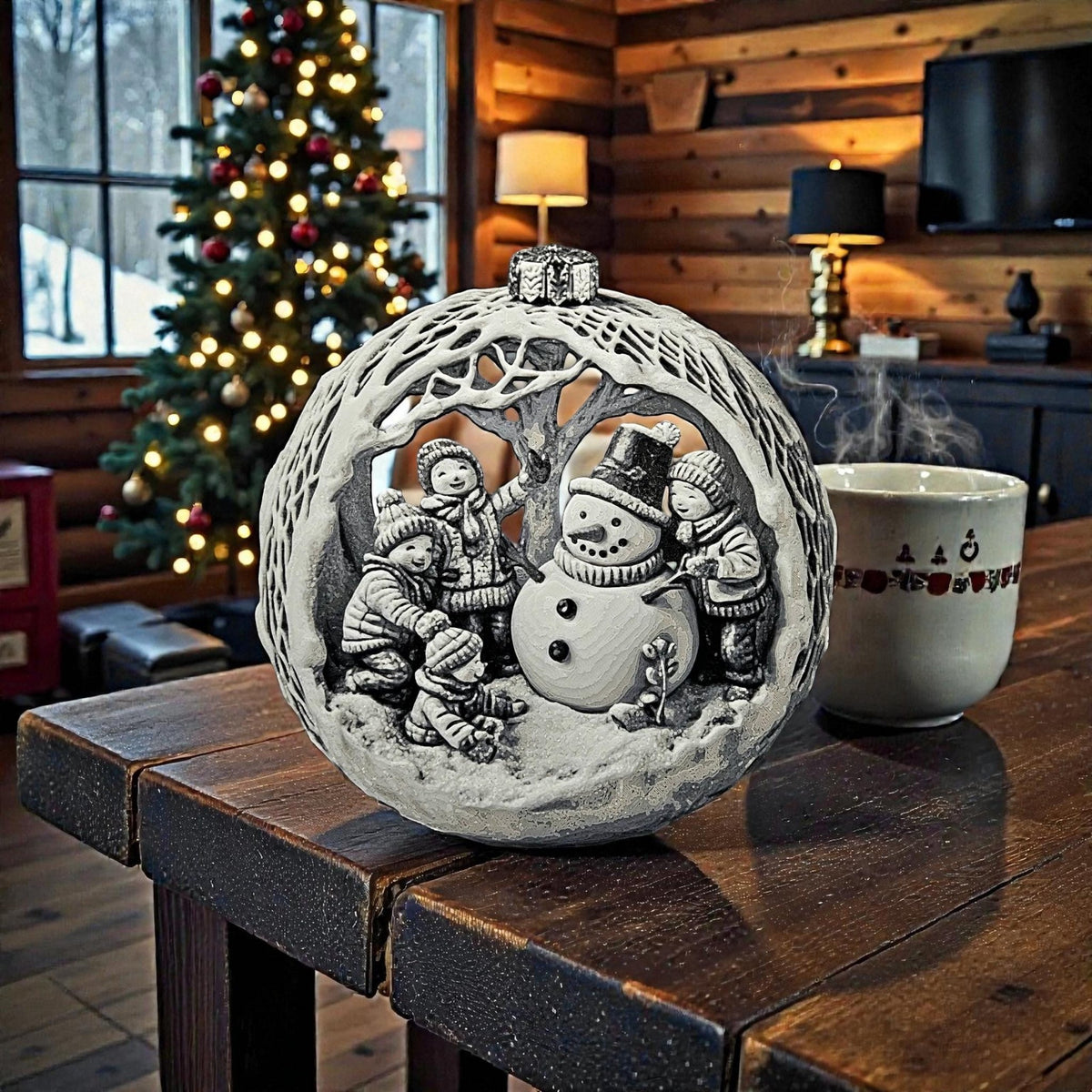 Christmas Snowman Ornament Holiday - JM Designs