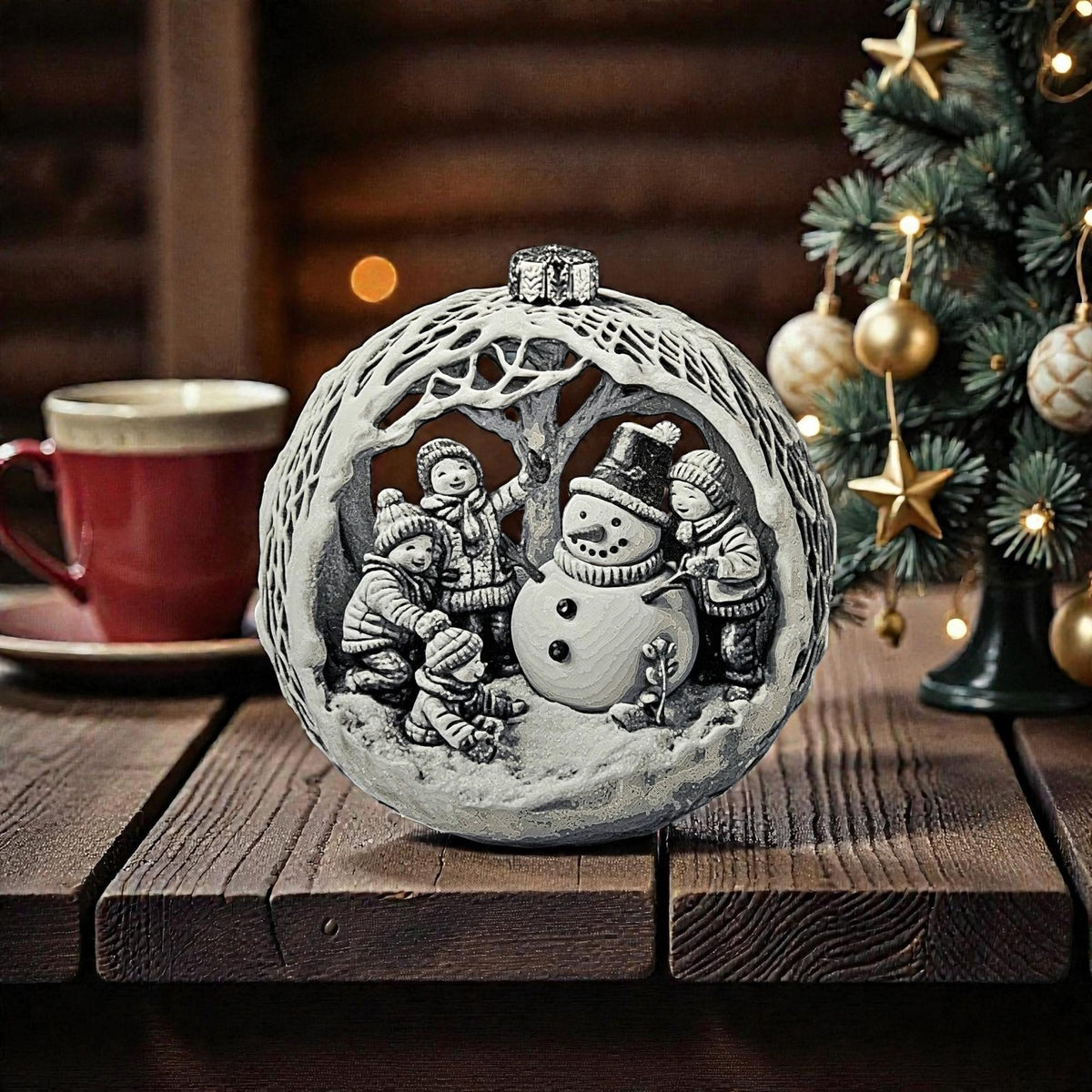 Christmas Snowman Ornament Holiday - JM Designs
