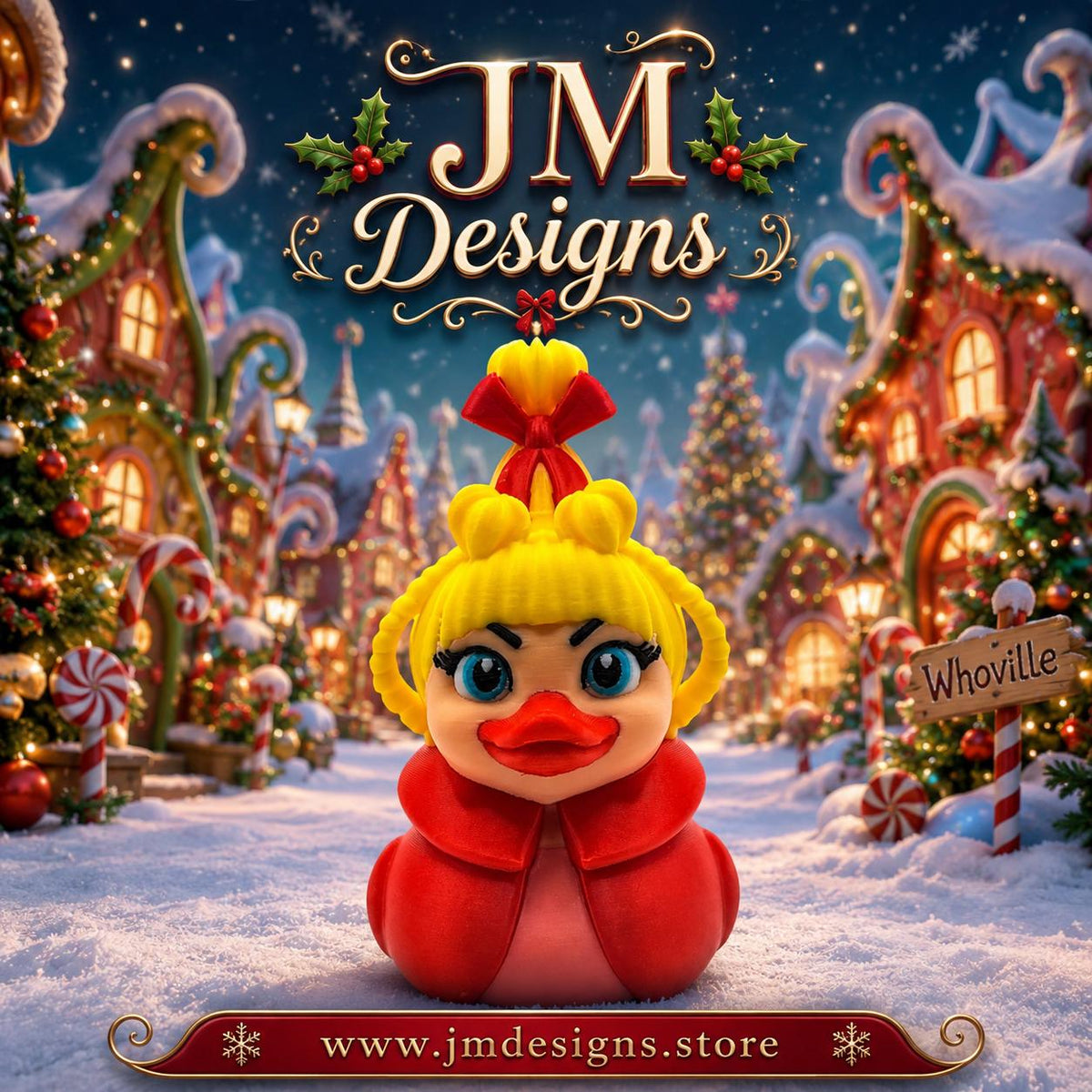 Cindy Lou Duck Christmas Decoration Holiday Bath Toy Collectible Whoville Character  Grinch Theme Grinch Max