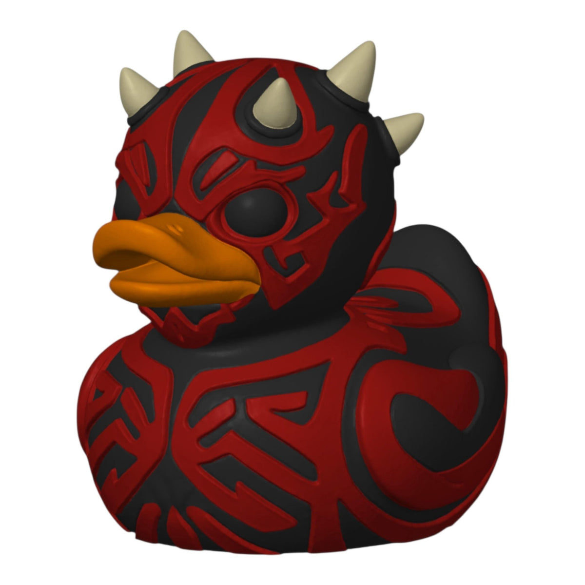 Darth Maul-inspired 3D printed red and black duck - view 1