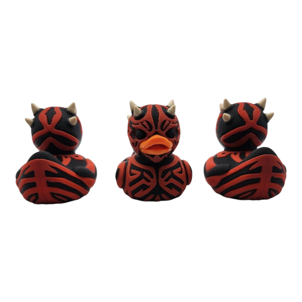 Darth Maul-inspired 3D printed red and black duck - view 3