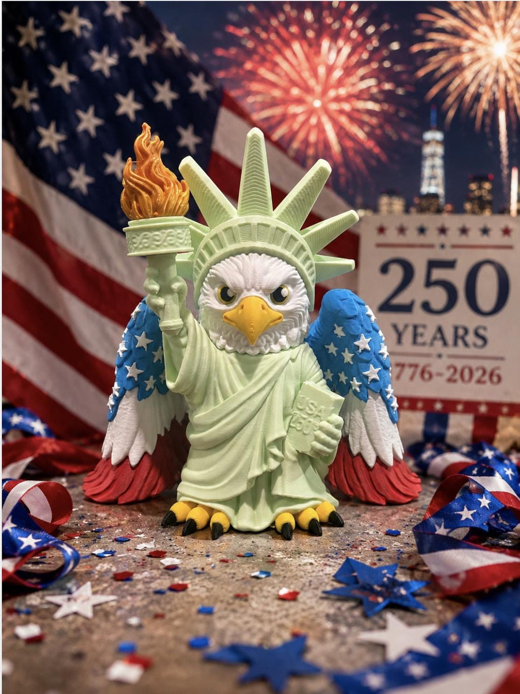 Eagle Statue of Liberty Figurine: 250th Anniversary Limited Edition Desk Pal Interdependence Day - JM Designs