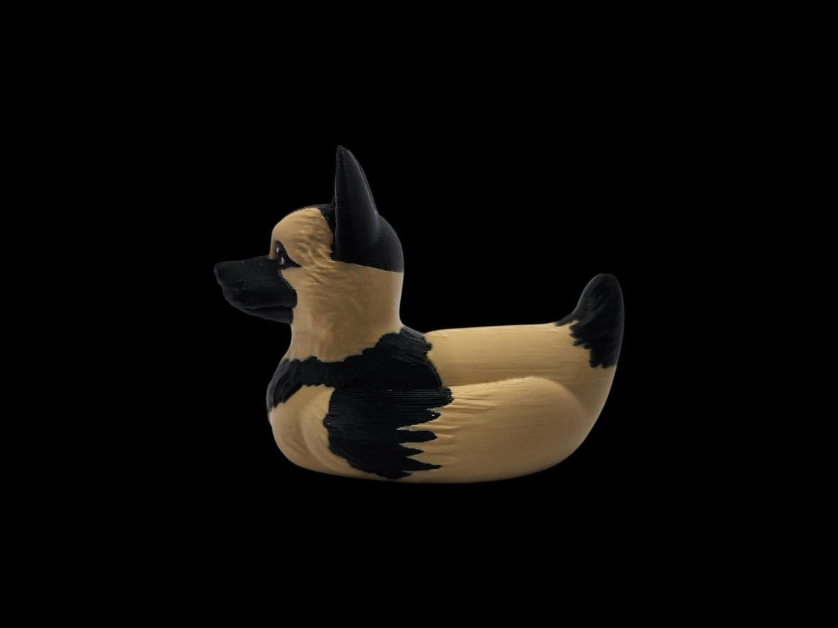 German Shepherd Duck 3D Printed Figure, Desk Ornament for Dog Lovers - JM Designs