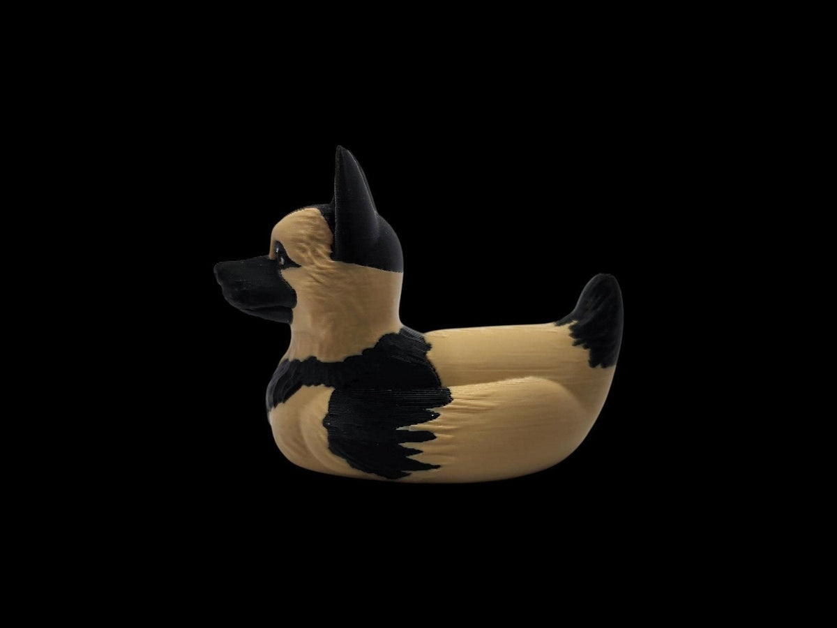 German Shepherd Duck Figurine, 3D Printed Collectible for Dog Lovers - JM Designs