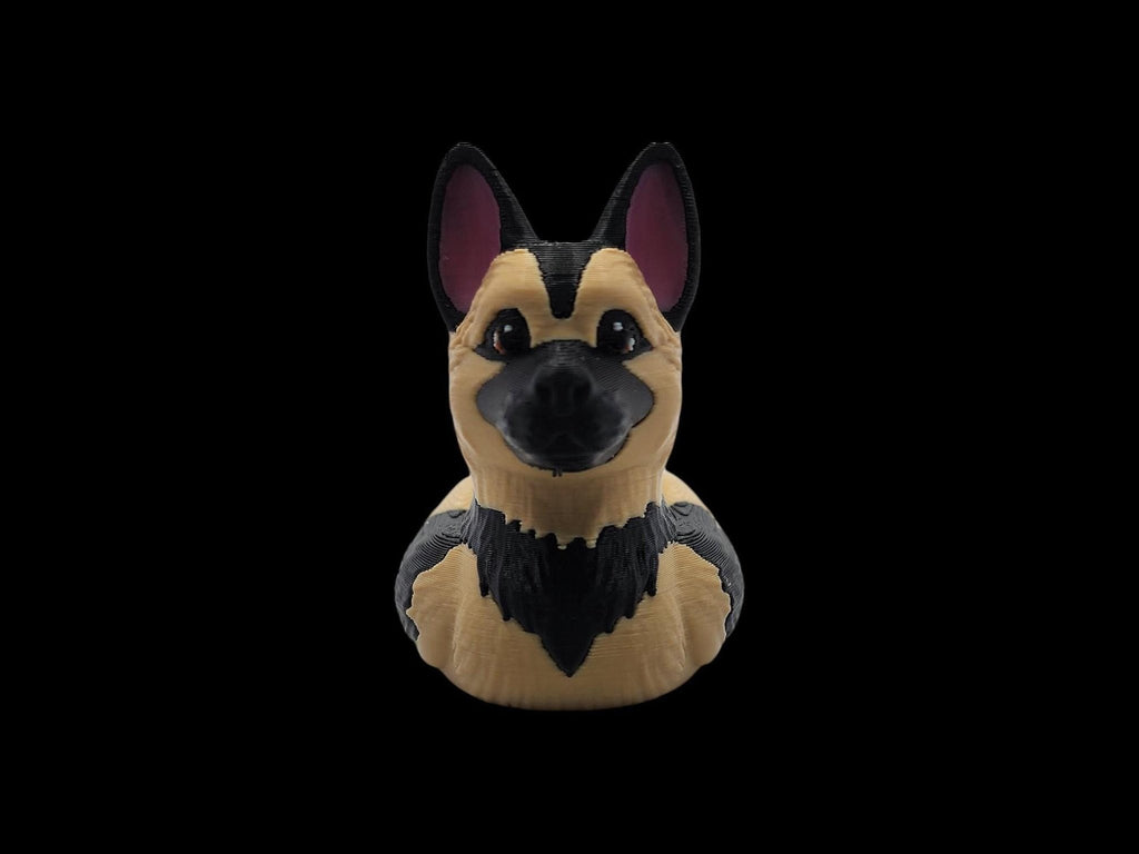 German Shepherd Duck Figurine, 3D Printed Collectible for Dog Lovers - JM Designs