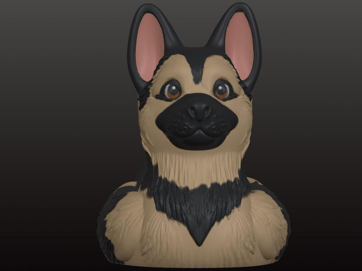 German Shepherd Duck Figurine, 3D Printed Collectible for Dog Lovers - JM Designs