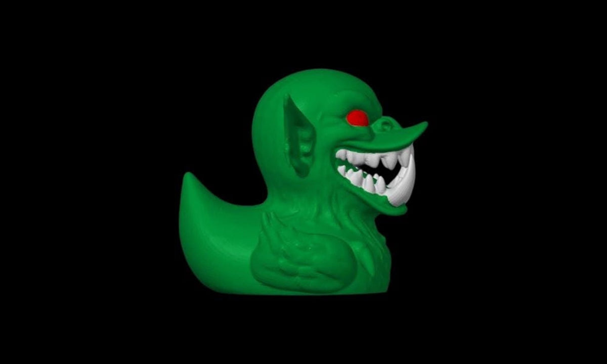 Goblin Duck Figurine, Spooky Halloween Decor with Design - JM Designs