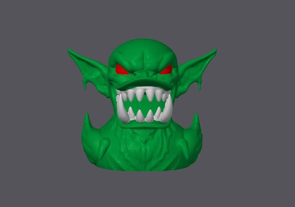 Goblin Duck Figurine, Spooky Halloween Decor with Design - JM Designs