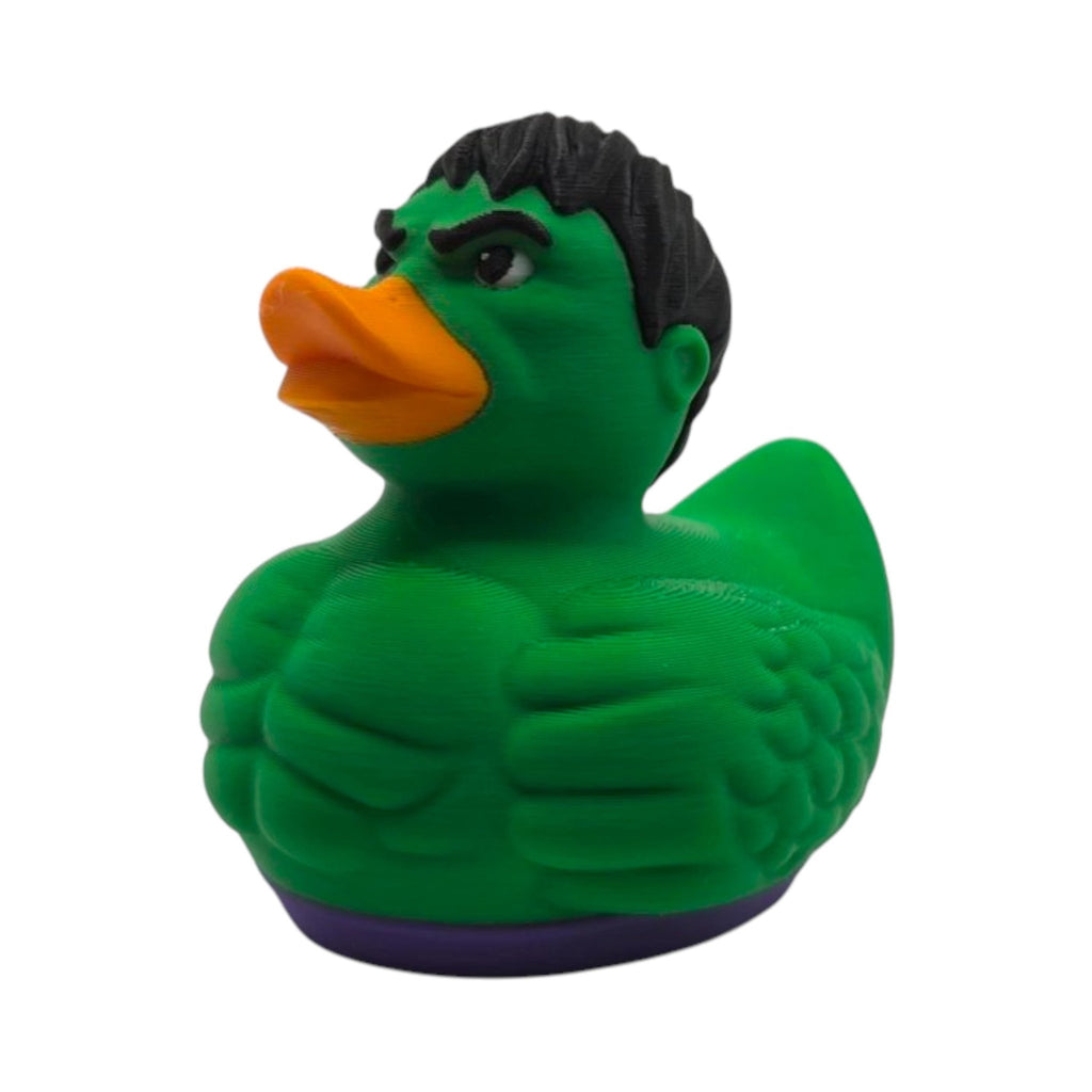 Hulk Inspired Duck Figurine, Superhero Inspired 3D Printed Collectible for Comic Fans - JM Designs