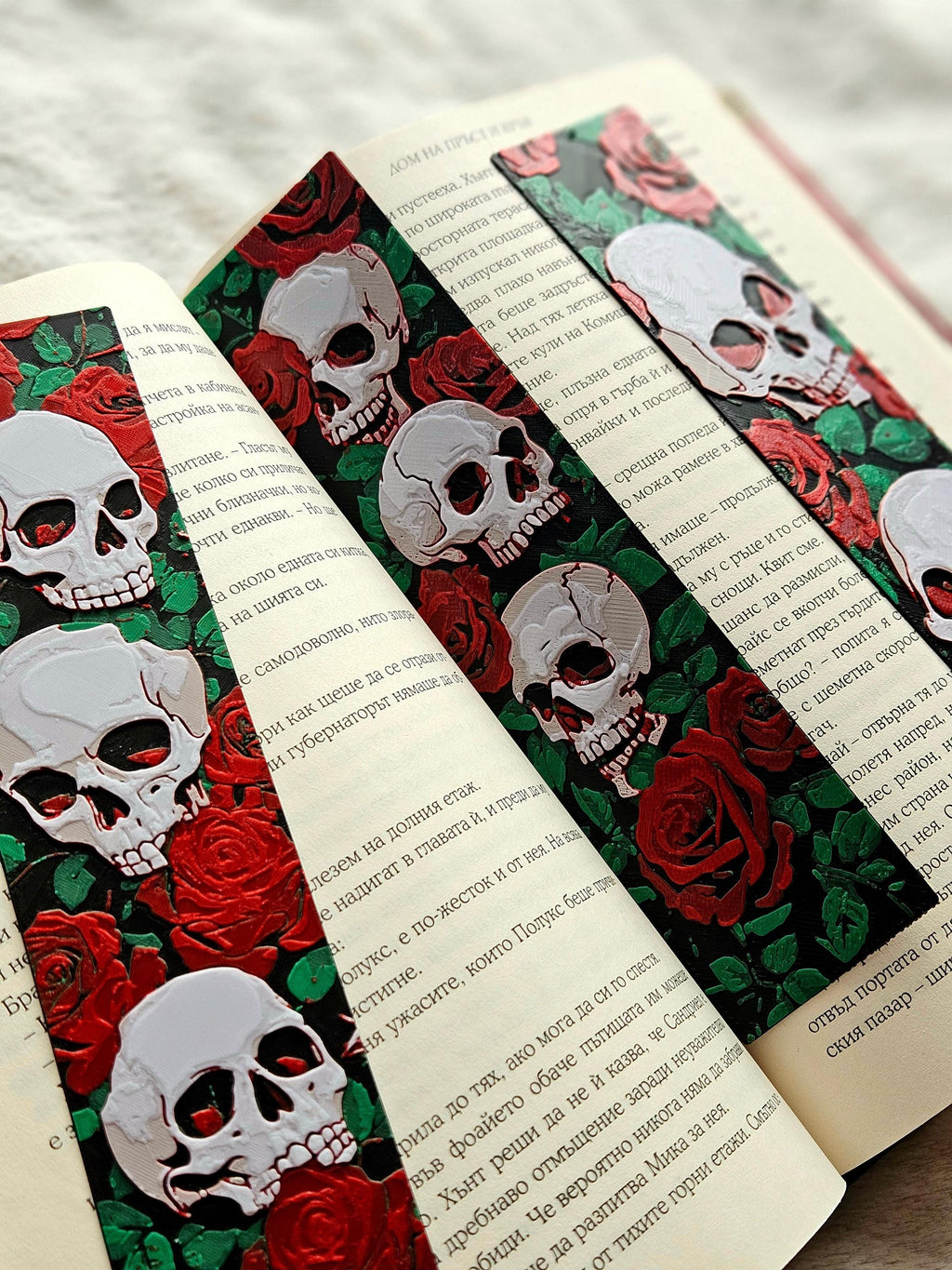 Dark Academia Bookmark Collection Gothic Skull Design Rose Floral Pattern Book Lover Essential Reading Accessories Premium