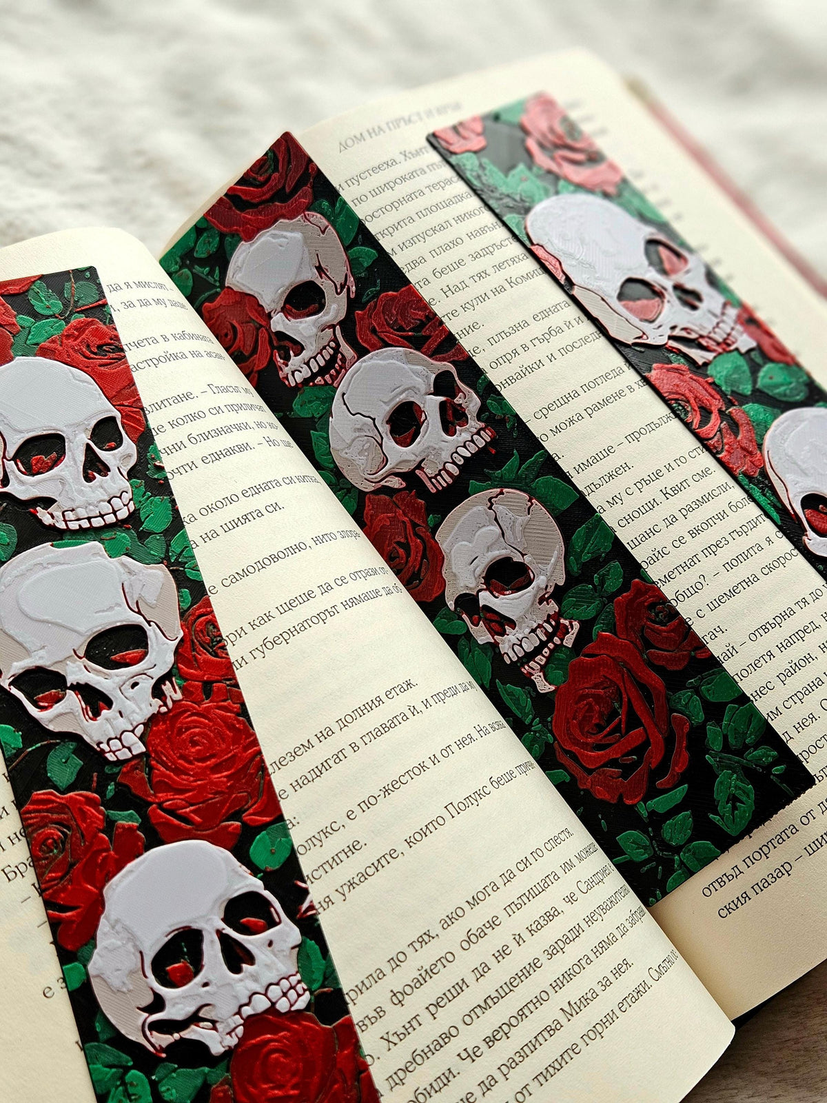 Dark Academia Bookmark Collection Gothic Skull Design Rose Floral Pattern Book Lover Essential Reading Accessories Premium