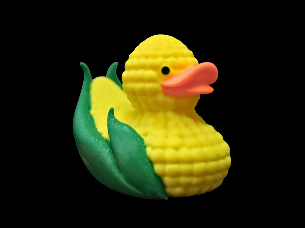 Farm Animal Desk Decor Unique Office Workspace Gift Yellow Duck Figurine Corn Design Collection Modern Professional Accessory